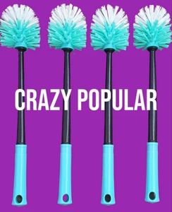 Pro Clean Round Toilet <b>Cleaning</b> <b>Brush</b> PP Bristles Single Sided Scrubber Blue Plastic Handle Hotel Office Home <b>Bathroom</b> - Product Image 4