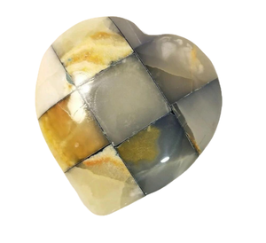 Pisapapeles Tukri Patchwork Onyx, pisapapeles de piedra de ónix de mármol tallado, pisapapeles geométricos de ónix tallados Vintage - Product Image 1