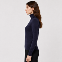 Pull en tricot personnalisé pour femmes, col haut, extensible, à manches longues, coupe ajustée, pour l'hiver