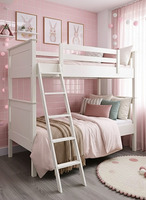 Cama Litera Apilable Moderna de Madera Maciza de Pino de Nueva Zelanda con Escalera para Dormitorio Infantil, Marca P.D.T, Modelo AR09XW