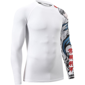 Camiseta de Compresión para Hombre, Estilo MMA, BJJ, Ajustada, de Secado Rápido, Tejido Elástico de Poliéster y Spandex, Transpirable, Elegante, para Entrenamiento y Fitness - Product Image 4