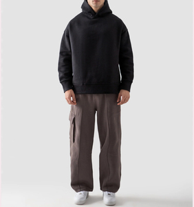 Wholesale Men Oversized Hoodie Loose Fit 100% Cotton Winter Warm <b>Thick</b> <b>Fleece</b> Pullover Embroidered Custom Print Breathable - Product Image 6