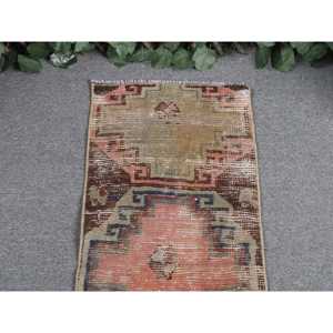 พรมวินเทจสไตล์ตุรกี ขนาด 1.2x2.9 ฟุต พรมขนาดเล็ก สีน้ำตาลส้มลายพราง - Product Image 3