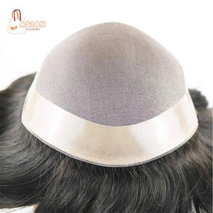 Perruque Courte Homme Livraison Rapide, Cheveux Naturels Superposés, Effet Volumineux, Raie Latérale, Cheveux Humains Remy, Base en Soie Résistante à la Chaleur, Densité 130%-150% - Product Image 1