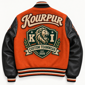 <b>Vintage</b> Men's Custom <b>Varsity</b> <b>Jacket</b> with Stand Collar and Letter Pattern Polyester Sleeves Heavyweight Streetwear Embroidery - Product Image 2