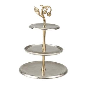 Soporte para Pastel de Metal Decorativo Floral con Acabado Antiguo de Tendencia, Decoración de Lujo para Celebración de Cumpleaños, Soporte para Servir Pastel - Product Image 6