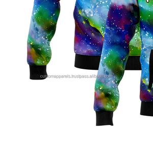 Chaqueta universitaria personalizada de estilo universitario vintage de dos tonos, cuello levantado con decoración de bordado frontal, modelo 2017 - Product Image 5