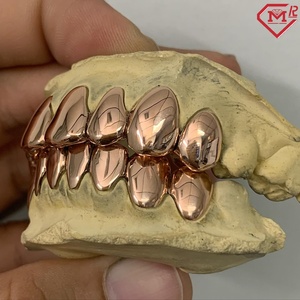 Master Rocks Hip Hop Grillz Dents Rappeurs Hommes Luxueux Rose Gold 8 Top 8 Bottom Solid 10k Gold Custom Grillz - Product Image 2