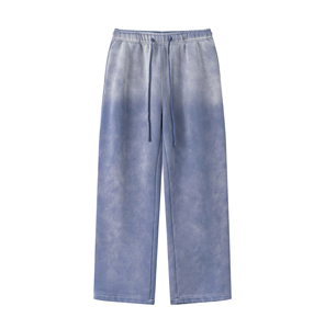 Men Acid wash Sun Faded <b>Trouser</b> With Custom Logo Plain <b>Fleece</b> Blank Baggy Sun Faded Wholesale Flare <b>Trouser</b> - Product Image 4
