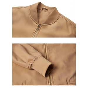 Chaqueta cortavientos ligera abrigo para adultos jóvenes chaqueta de poliéster con cremallera completa para hombres chaqueta sostenible personalizada Letterman Bomber - Product Image 4