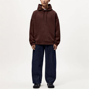 Sweat à capuche brodé 100% coton pour hommes poids lourd vente en gros personnalisé pour la saison d'automne - Product Image 5