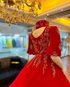 Vestido tradicional bordado hecho a mano para mujer, vestido Salwar de terciopelo afgano, ropa de fiesta de boda afgana, tallas personalizadas, algodón de seda 108 - Product Image 6