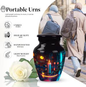 Urna conmemorativa de vela para cenizas humanas 10 "decorativa conmemorativa grande para cenizas de adultos recuerdo cenizas personalizadas urna de 1-200 pulgadas cúbicas - Product Image 4