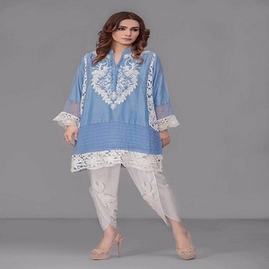 Stylish Ethnic Women Girls Wear Premium Casual Party Festival Wear Floral Printed Work White Kurta Kurti Grey Palazzo <b>Pants</b> - Product Image 2