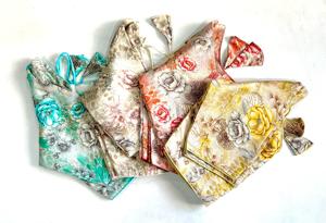 Hermosa blusa de algodón puro con cuello en V de rayón, estilo formal de verano con estampado de lámina, patrón de gancho frontal sin acolchado - Product Image 6