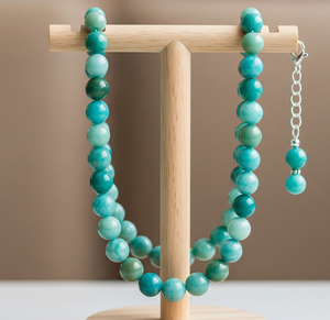 Collier de verrouillage noué à la main en argent 925 de 18 pouces pour femmes perles de pierre d'amazonite Design géométrique guérison naturelle mode à la mode - Product Image 3