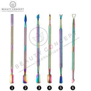 Empujadores de cutículas de acero inoxidable hechos a mano con impresión de logotipo personalizado OEM, concepto de belleza ecológico, herramienta para el cuidado de las uñas - Product Image 2