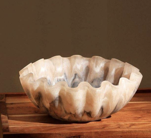 Cuenco de Resina Azul Pulido Artístico Hecho a Mano para Decoración del Hogar y Centro de Mesa, Cuenco Artesanal Ecológico Personalizado - Product Image 1