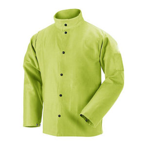 Veste de soudage en coton ignifuge avec manches de bras en cuir Vêtements de travail Prix bon marché pour hommes Vestes logo personnalisé - Product Image 2