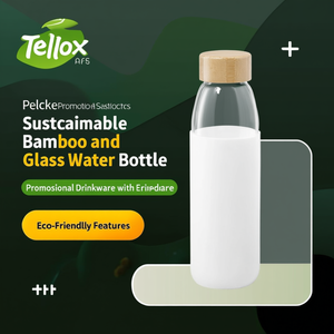 Bottiglia d'Acqua Sostenibile in Bambù e Vetro Teltox, Articolo Promozionale con Caratteristiche Ecologiche - Product Image 3