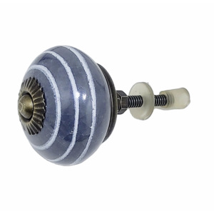 Boutons en céramique gris épique bandes blanches poignées de tiroir en métal pour cuisine chambre à coucher salle à manger armoire-CK 558 - Product Image 2