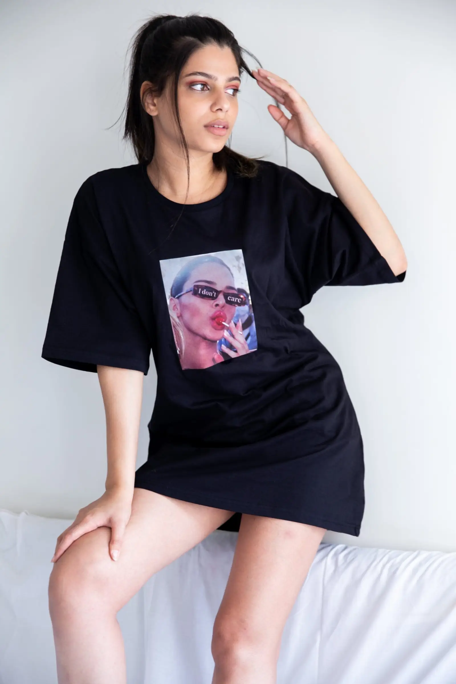 Custom soft heavy cotton women tees t-shirt oversized hip hop graphic t shirts for sublimation printing