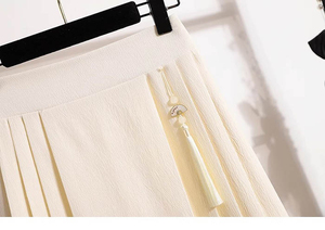 <span class=keywords><strong>2025</strong></span> mới Elegan màu rắn cao eo Trung Quốc cổ điển xếp li váy của phụ nữ - Product Image 2