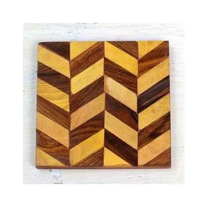 Artículos de mesa Posavasos de madera de acacia Forma redonda Forma hexagonal para el hogar Café Té Agua Cerveza Taza de té Posavasos de madera para gran oferta - Product Image 2