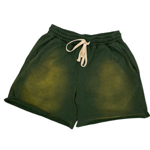 Shorts de survêtement vintage pour homme, taille haute, respirants, imprimés en relief, effet délavé soleil, motif uni, style streetwear d'été - Product Image 5