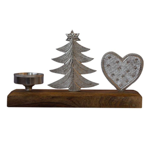 Portavelas de Mesa de Diseño Estándar Hecho de Madera de Mango con Portavelas Navideño de Aluminio a un Precio Razonable - Product Image 3
