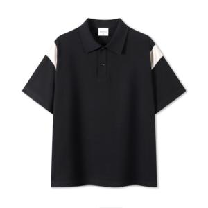 En stock pour hommes été pour polo t-shirt impression de logo personnalisé manches courtes couleur assortie motif solide tissu tricoté - Product Image 6