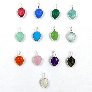 จี้ใบอัญมณีขนาด10x8มม. สีทอง18K สำหรับ925เงินแท้ขอบหินทอง18K การบำบัดรักษาอินเทรนด์ได้รับการรับรองจากบุคคลที่สาม - Product Image 3