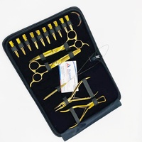 Kit de pinces pour extensions brésiliennes Remy à micro-perles plaquées or et pointe nano, ciseaux de barbier en acier inoxydable pour extensions Super Double Drawn