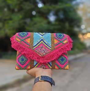 Fabriqué à la main de luxe femmes soirée pochette Design exclusif à la mode fantaisie perlé enveloppe sac à main avec fermeture à glissière fabriqué en inde - Product Image 2