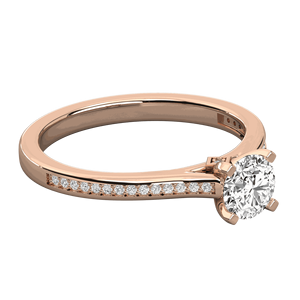 แหวนหมั้นชุดง่ามเพชรตัดทรงกลมสำหรับผู้หญิง - Product Image 5