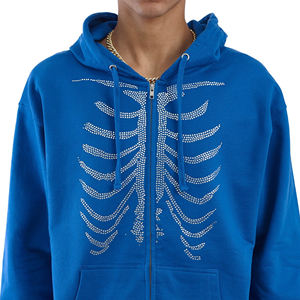 Sweats à capuche en strass de couleur unie de haute qualité que les hommes portent sur le visage vierge sweat à capuche en strass personnalisé pour hommes vente en gros pour hommes - Product Image 2