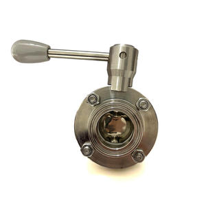 Válvulas de Mariposa Personalizables de Acero Inoxidable 316L de Grado Sanitario, Fabricadas en Italia, de Alta Calidad, con Abrazadera Triple, Grado Alimenticio, OEM - Product Image 1