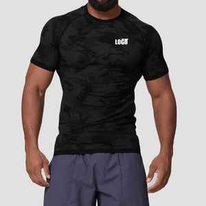 Camiseta Deportiva de Compresión para Hombre, Manga Corta, Cuello Redondo, Transpirable, de Nailon y Poliéster, para Entrenamiento - Product Image 2