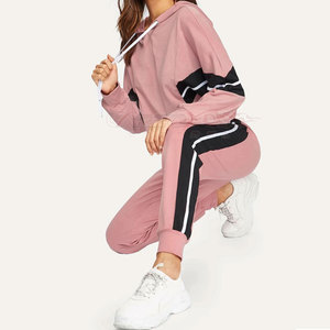 Wholesale XXL Size Women's Latest <b>Fleece</b> Jogging Tracksuit Windproof Breathable Hooded Outdoor Custom Logo Plain Zipper Winter - Product Image 5