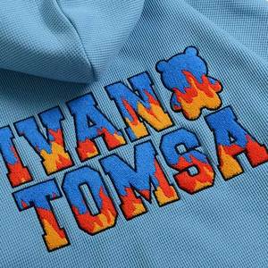 Vente en gros de sweats à capuche unisexes personnalisés avec logo imprimé, 100% coton, pour hommes, taille oversize, fermeture éclair intégrale, style uni - Product Image 2