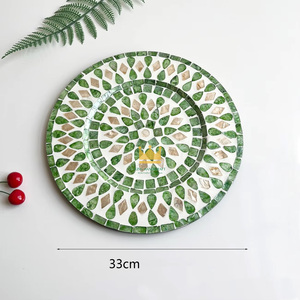 Décoration élégante de plaque de chargeur d'incrustation de nacre de bonne qualité dans la maison meilleure vente au Vietnam - Product Image 2