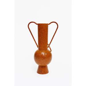 Jarrón Tótem Metálico Geométrico Único al por Mayor, Maceta Decorativa Multisfera en Tonos Tierra, Jarrón de Flores Moderno de Mediados de Siglo Esmaltado a Mano - Product Image 2