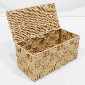 Artex Dong Thap Paniers de rangement en osier faits à la main Boîtes cadeaux en corde de papier pour l'organisation de la maison et l'utilisation quotidienne décorative - Product Image 1