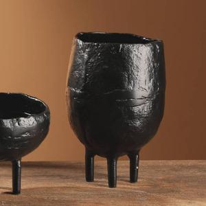 Jarrón Negro Moderno para Decoración del Hogar, Jarrón para Plantas Artificiales, Base con Patas, Decoración de Mesa - Product Image 1