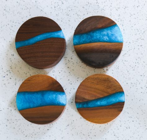 Posavasos de madera de resina epoxi, posavasos de madera ecológico redondo personalizado, producto de la mejor calidad - Product Image 6