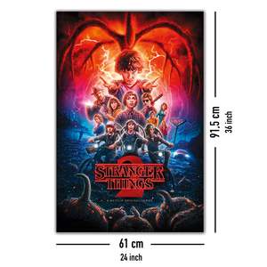 Póster de Lona de Estilo Moderno de la Segunda Temporada de Stranger Things, Collage con Marco Negro para Decoración de Pared - Product Image 4