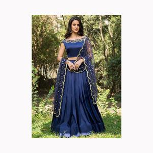 Vente chaude Traditionnel Ethnique Indien Pakistanais Lehenga & Dupatta Ensemble Georgette Avec Broderie Travail Pleine Couture Partie Porter - Product Image 5