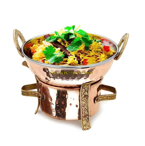 ถาดอุ่นอาหารทำจากสเตนเลสสตีลทรงกลมที่อุ่นอาหารพร้อมขาสีทองสำหรับโรงแรมร้านอาหารจานอาหารข้าวสำหรับจัดเลี้ยงในงานแต่งงาน - Product Image 2