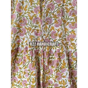 Robe longue bohème vintage à imprimé floral pour femmes, manches longues, col en V, nouvelle robe de plage durable en coton tissé doux imprimé - Product Image 5