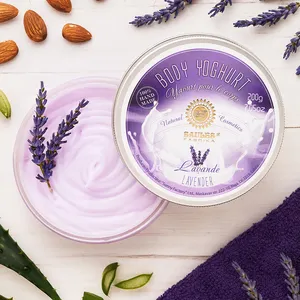 2024 miglior Private Label Body yogurt lavanda 200g olio di mandorle EU crema lozione all'ingrosso esclusivo naturale fatto a mano glicerina OEM